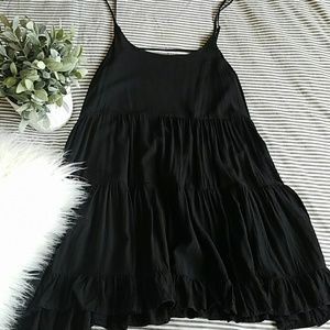 Black Ruffle Boho Top